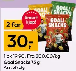 Gigaboks Goal Snacks 75 g tilbud