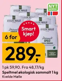 Gigaboks Speltmel økologisk sammalt 1 kg tilbud