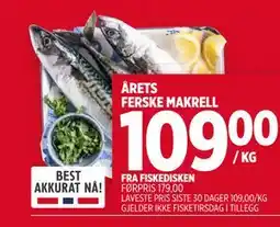 Meny ÅRETS FERSKE MAKRELL tilbud