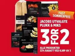 Meny JACOBS UTVALGTE PLUKK & MIKS tilbud