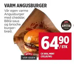Meny VARM ANGUSBURGER tilbud
