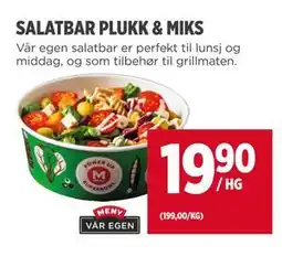 Meny SALATBAR PLUKK & MIKS tilbud