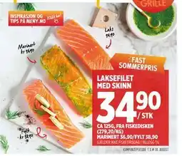 Meny LAKSEFILET MED SKINN tilbud