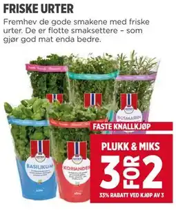 Meny FRISKE URTER tilbud