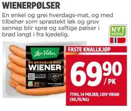 Meny WIENERPØLSER tilbud