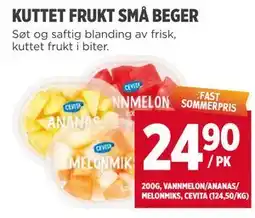 Meny KUTTET FRUKT SMÅ BEGER tilbud