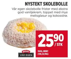Meny NYSTEKT SKOLEBOLLE tilbud