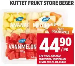 Meny KUTTET FRUKT STORE BEGER tilbud