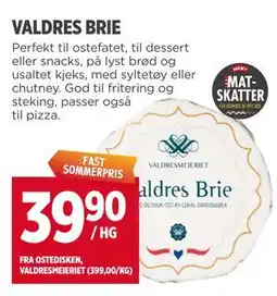 Meny VALDRES BRIE tilbud