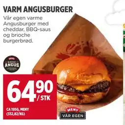 Meny VARM ANGUSBURGER tilbud