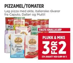 Meny PIZZAMEL/TOMATER tilbud
