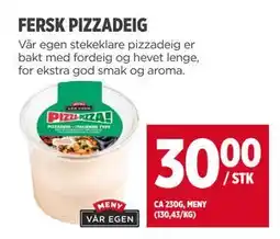 Meny FERSK PIZZADEIG tilbud