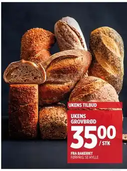 Meny UKENS GROVBRØD tilbud