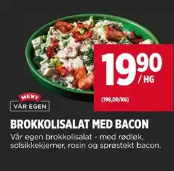 Meny BROKKOLISALAT MED BACON tilbud