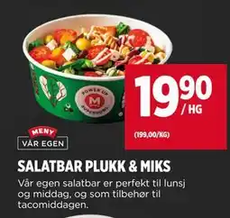 Meny SALATBAR PLUKK & MIKS tilbud