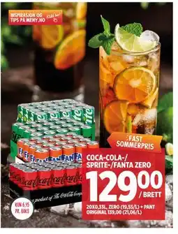 Meny COCA-COLA-/ SPRITE-/FANTA ZERO tilbud