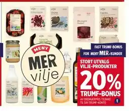 Meny STORT UTVALG VILJE-PRODUKTER tilbud