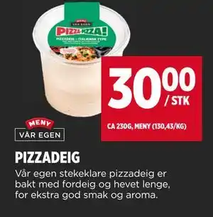 Meny PIZZADEIG tilbud