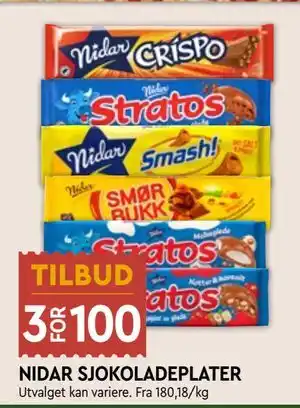NIDAR SJOKOLADEPLATER