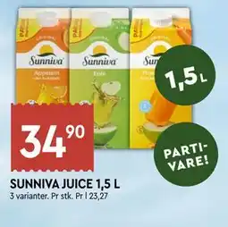 Coop Mega SUNNIVA JUICE 1,5 L tilbud