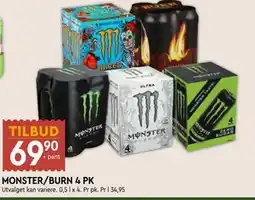 Coop Mega MONSTER/BURN 4 PK tilbud