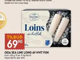 Coop Mega GEIA SEA LINE LOINS AV HVIT FISK tilbud