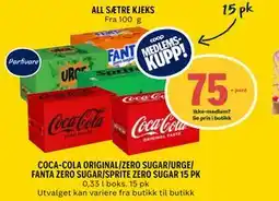 Coop Prix COCA-COLA ORIGINAL/ZERO SUGAR/URGE/ FANTA ZERO SUGAR/SPRITE ZERO SUGAR 15 PK, Medlemspris tilbud