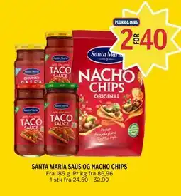 Coop Prix SANTA MARIA SAUS OG NACHO CHIPS tilbud