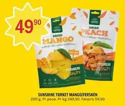 Coop Prix SUNSHINE TØRKET MANGO/FERSKEN tilbud