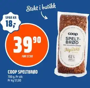 Coop Obs COOP SPELTBRØD tilbud