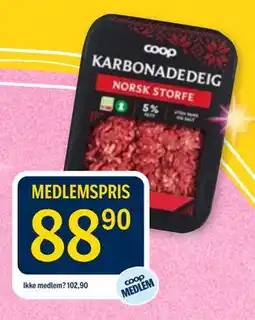 Coop Prix Coop Karbonadedeig tilbud