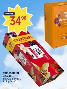 Coop Prix TINE YOGHURT 4 SMAKER tilbud