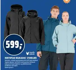 Coop Obs NORTHPEAK REGNJAKKE STEINKJÆR tilbud