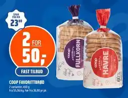 Coop Obs COOP FAVORITTBRØD tilbud