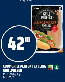 Coop Obs COOP GRILL PERFEKT KYLLING GRILLPØLSER tilbud