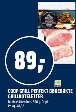 Coop Obs COOP GRILL PERFEKT BØKERØKTE GRILLKOTELETTER tilbud
