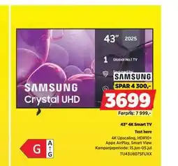 POWER SAMSUNG 43 4K Smart TV tilbud