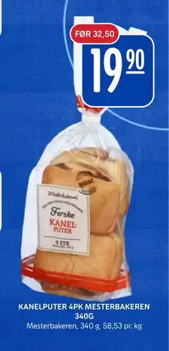 Rema 1000 KANELPUTER 4PK MESTERBAKEREN 340G tilbud