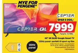 POWER 65 4K QLED Google Smart TV tilbud