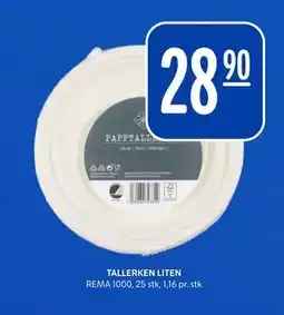 Rema 1000 TALLERKEN LITEN tilbud