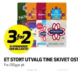 Bunnpris ET STORT UTVALG TINE SKIVET OST tilbud