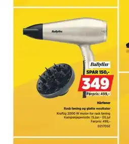 POWER BaByliss Hårføner tilbud