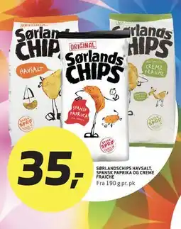 Bunnpris SØRLANDSCHIPS HAVSALT, SPANSK PAPRIKA OG CREME FRAICHE tilbud