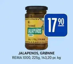 Rema 1000 JALAPENOS, GRØNNE tilbud