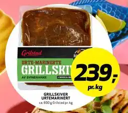 Bunnpris GRILLSKIVER URTEMARINERT tilbud