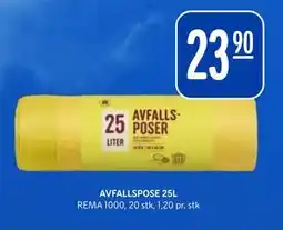 Rema 1000 AVFALLSPOSE 25L tilbud