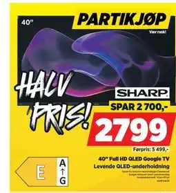 POWER SHARP 40 Full HD QLED Google TV tilbud