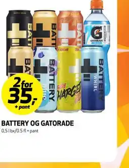 Bunnpris BATTERY OG GATORADE tilbud
