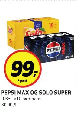 Bunnpris PEPSI MAX OG SOLO SUPER tilbud