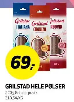 Bunnpris GRILSTAD HELE PØLSER tilbud